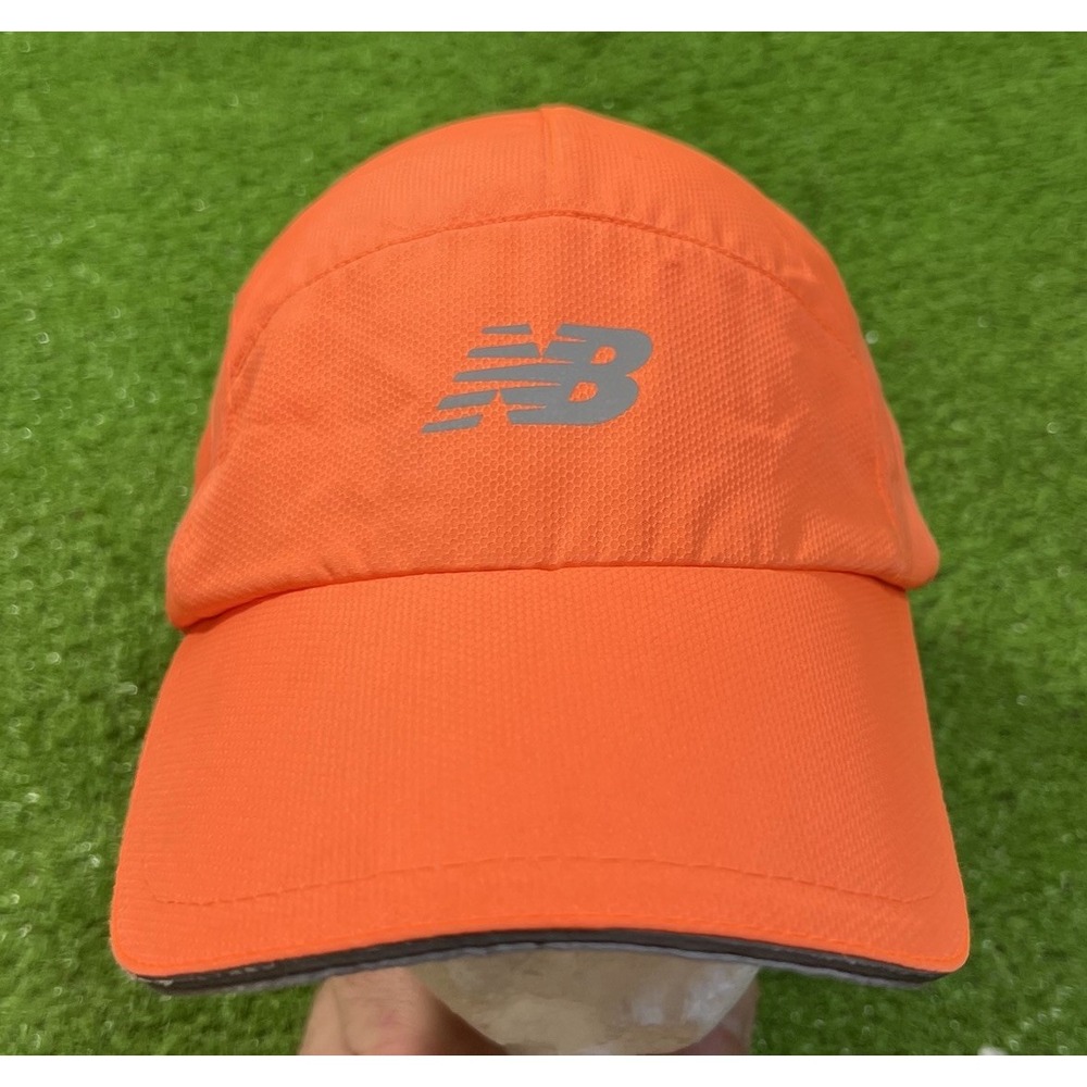 New Balance 5 Panel Hat Reflective Running Hat Vibrant Orange Performance 2.0
